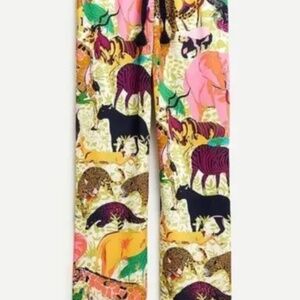 🌴 J.Crew Drapey Wide-Leg Pant in Ratti Safari Print | Size 8 🐘